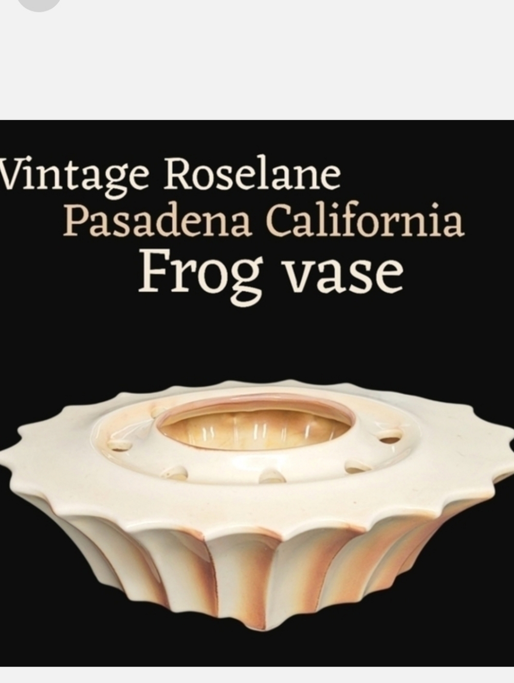 Vintage 1950's Roselane Pasadena CA unique vase with frog hole inserts.